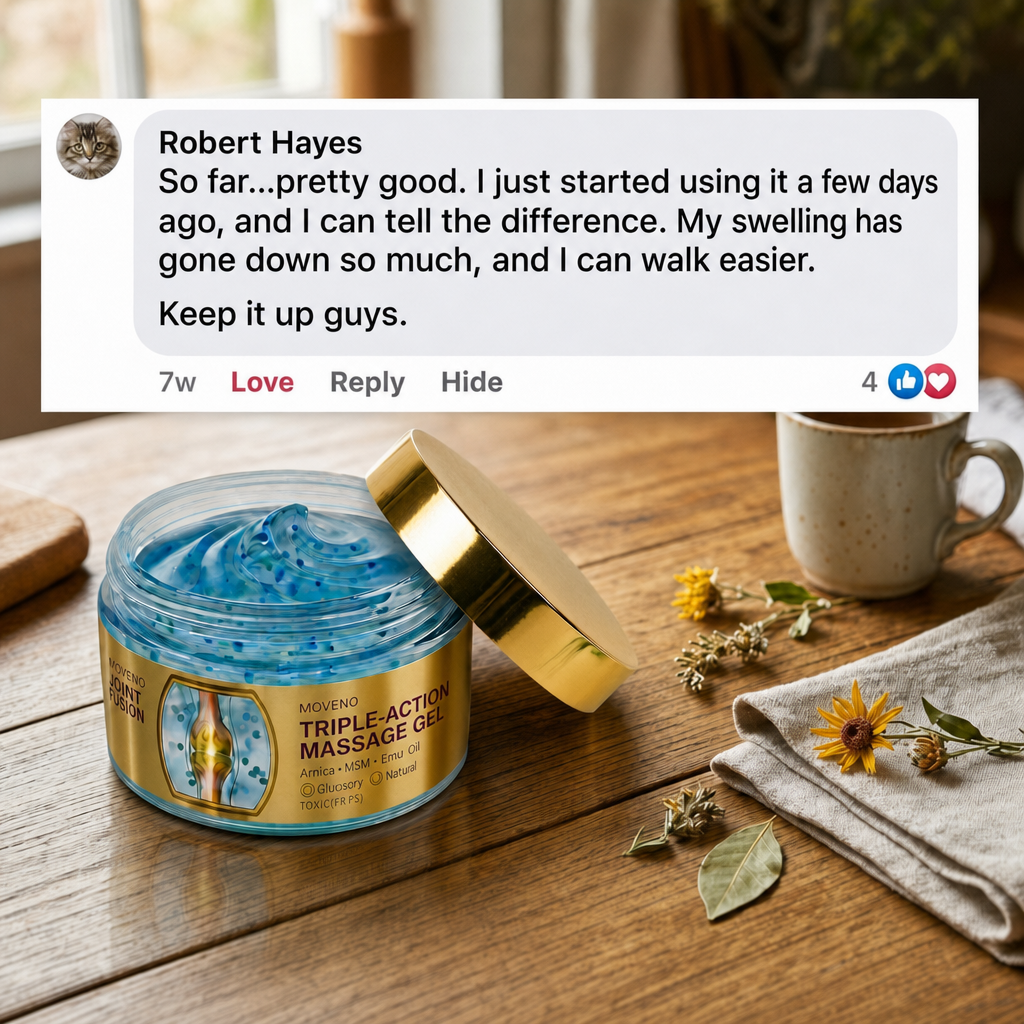 Moveno massage gel jar with botanical ingredients
